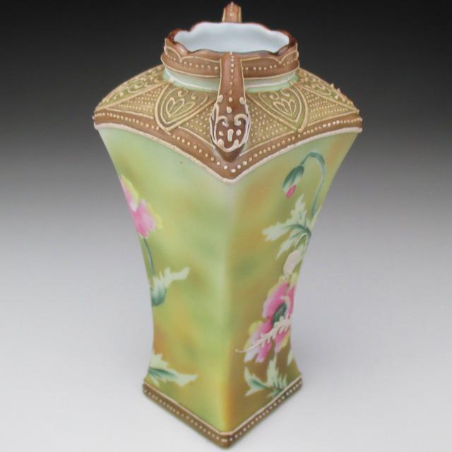 ノリタケ オールドノリタケ 盛り上げ芥子絵 花瓶 : アンティーク陶磁器