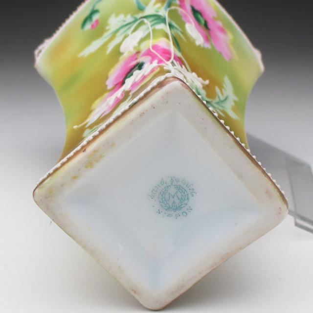 ノリタケ オールドノリタケ 盛り上げ芥子絵 花瓶 : アンティーク陶磁器