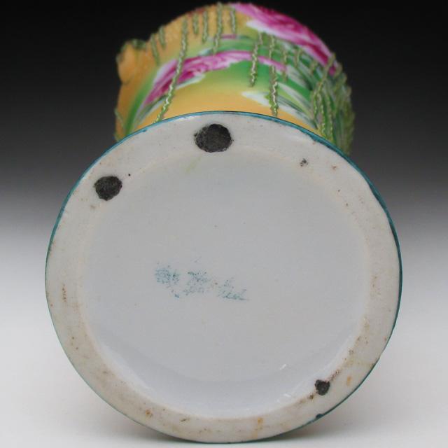 ノリタケ オールドノリタケ 盛り上げ柳 薔薇絵 花瓶 壺 25cm