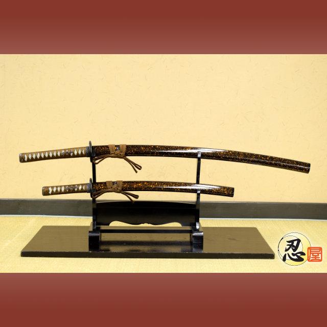 模造刀 濃金茶 大刀 小刀セット kincha クリーニングクロス付セット