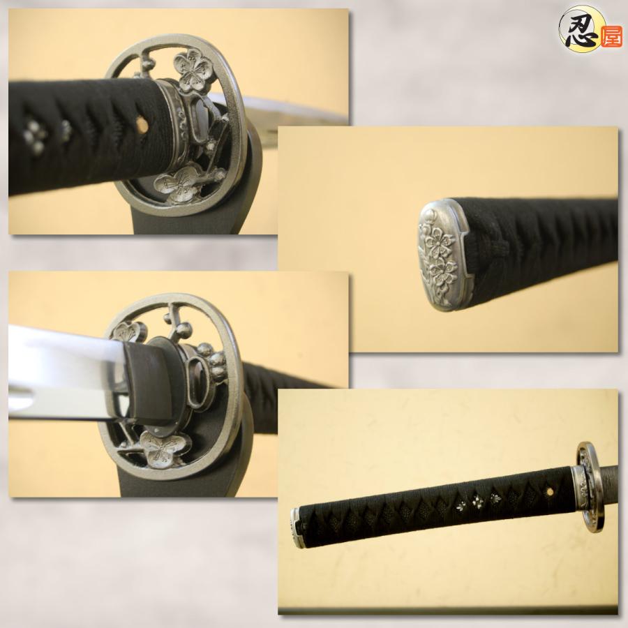 居合刀 練習用 素振り 梅透かし鍔 砂型合金刀身 刀袋付き 模造刀 美濃