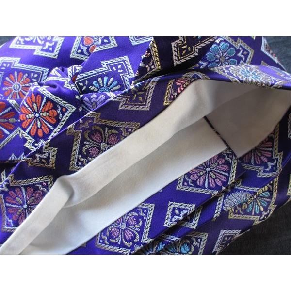 13絃用 お箏/お琴ケース 琴袋(丸袋) 切替し七丁 大松皮 青色 009