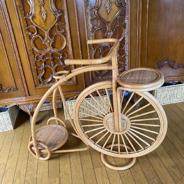 VINTAGE ≫ヴィンテージ*古いラタンのペニー・ファージング型フラワー