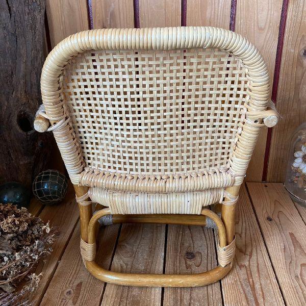 VINTAGE ≫80sヴィンテージ*古いラタンのベビーチェア*籐の子供 椅子