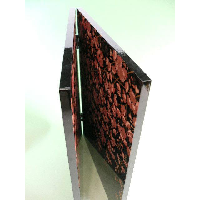 屏風 しだれ桜 黒 漆器 会津塗りミニ屏風 びょうぶ しだれざくら 桜