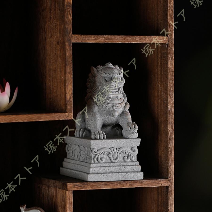 狛犬 置物 獅子 シーサー玄関 神棚 風水 雄雌セット 一対 風水グッズ