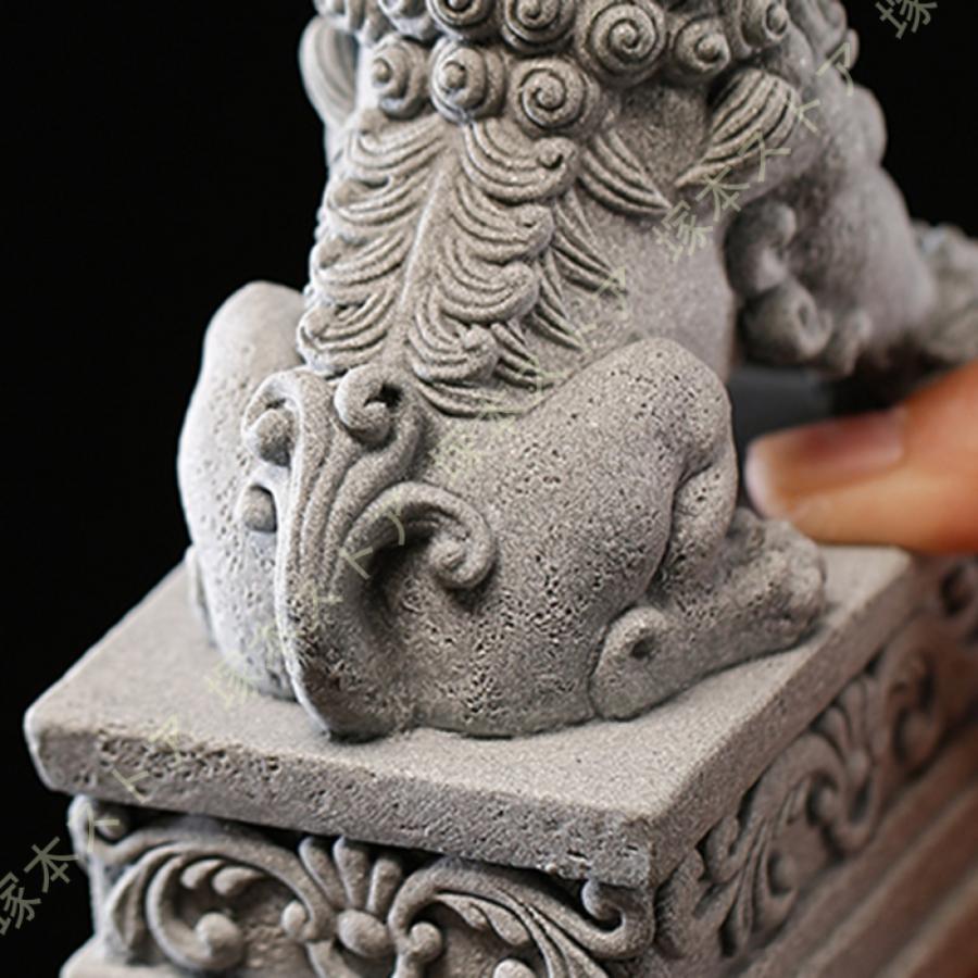 狛犬 置物 獅子 シーサー玄関 神棚 風水 雄雌セット 一対 風水グッズ