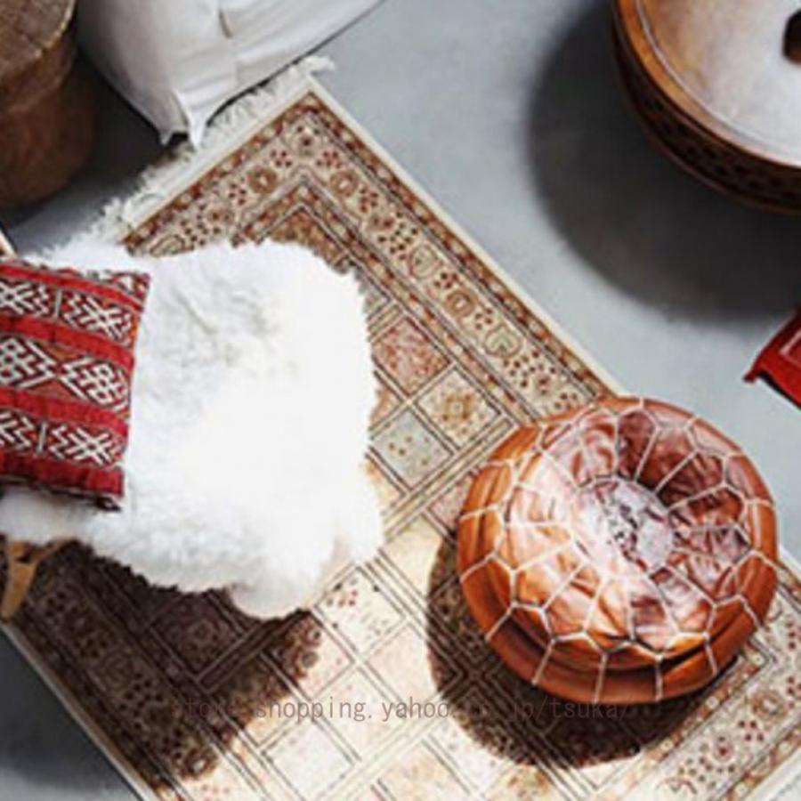 モロッコ プフ パイピング(大) オットマン 本革 天然山羊革 レザー