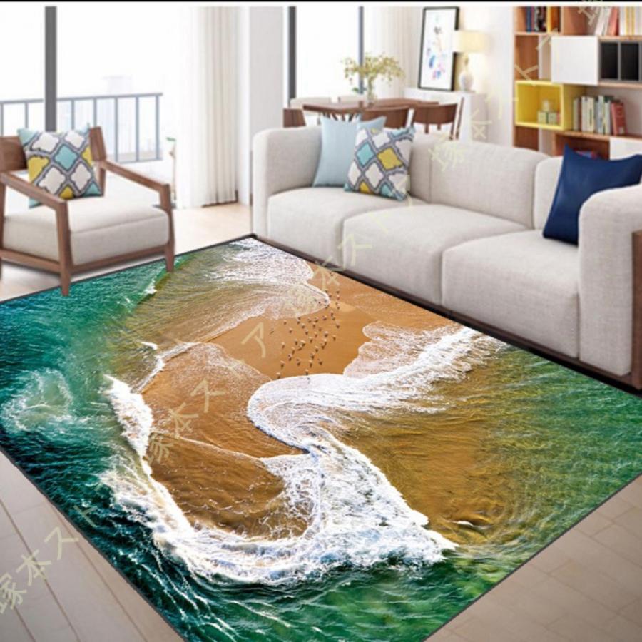 ラグマット カーペットラグ 長方形 夏用 夏ラグ 海 ビーチ 貝殻 ラグ