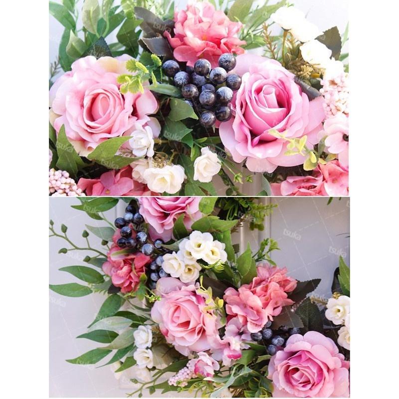 リース 枯れない花 フラワーリース 直径55cm 造花リース 玄関 窓