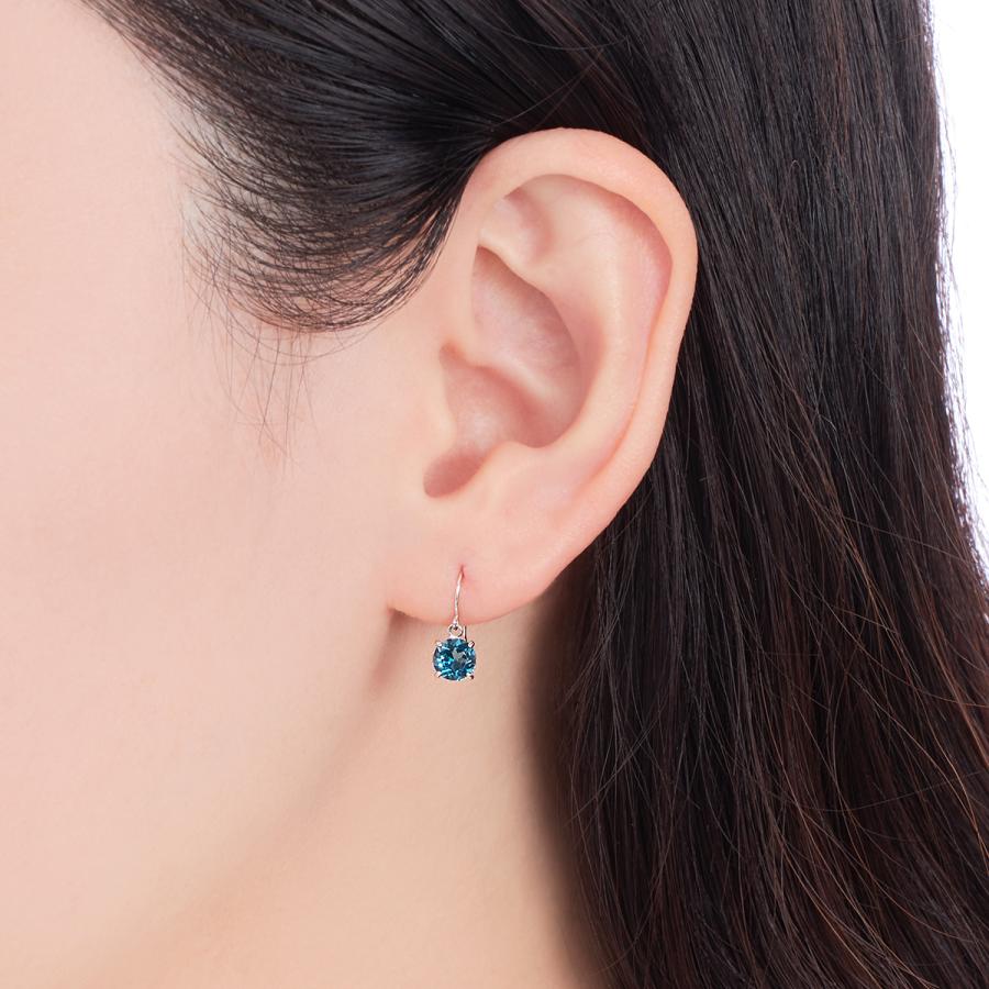 ジュエリーツツミ K10ホワイトゴールドロンドンブルートパーズピアス