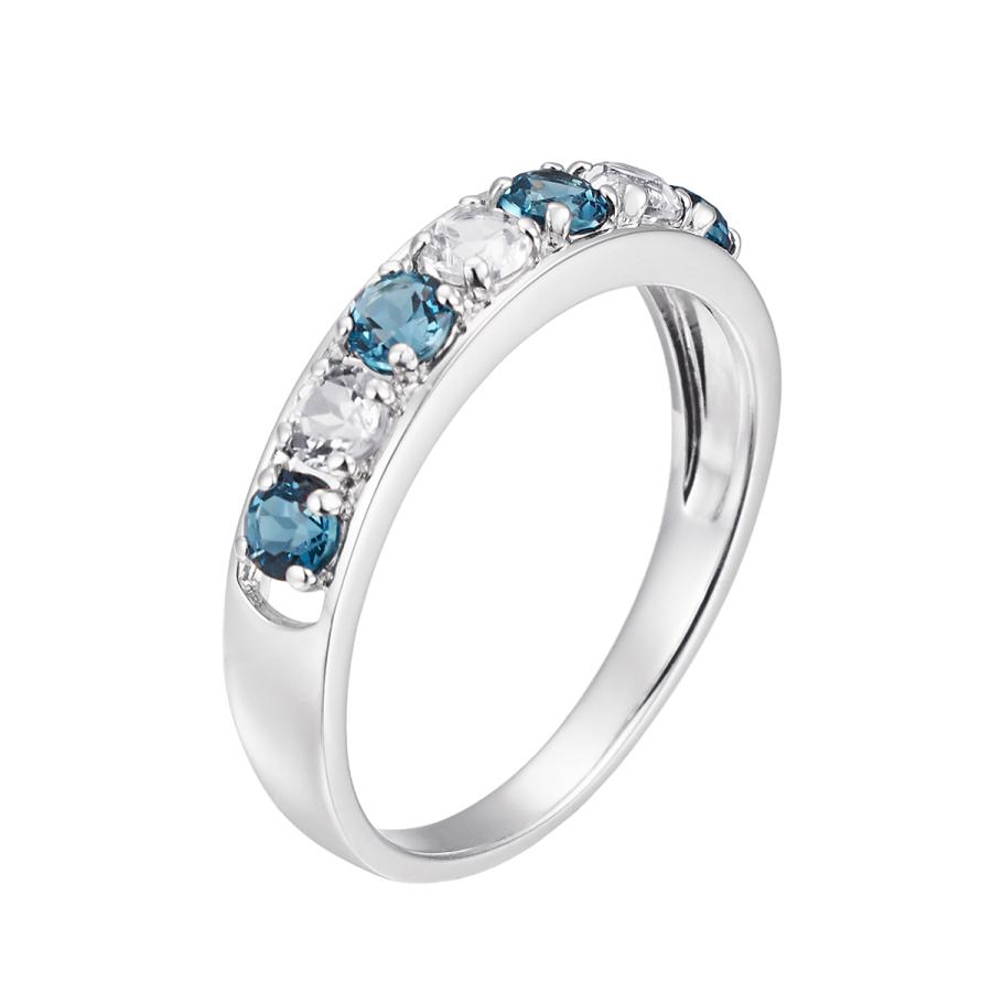 ジュエリーツツミ K10ホワイトゴールドロンドンブルートパーズリング