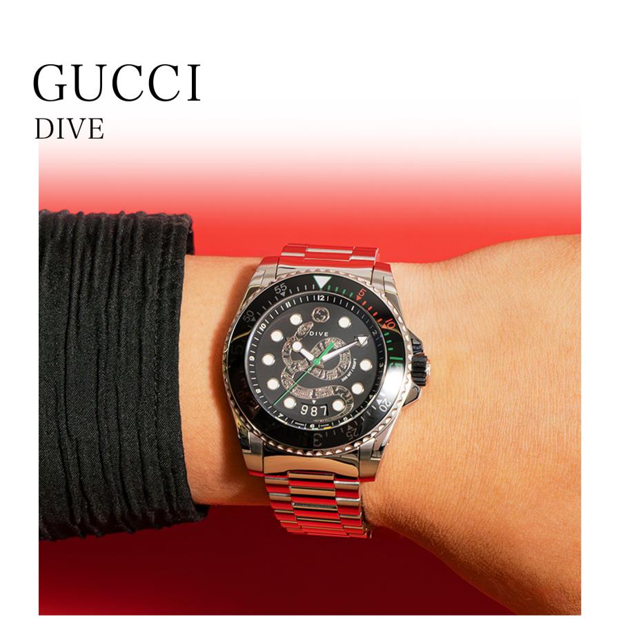 GUCCI（グッチ） メンズ 時計 DIVE ダイブ クォーツ ブラック YA136218