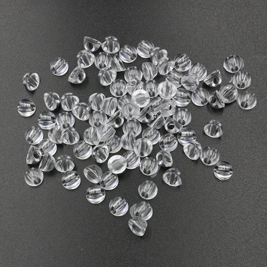 100個] ヘアゴム 留め具 ドーム型 溝なし 透明 クリア 台座 土台