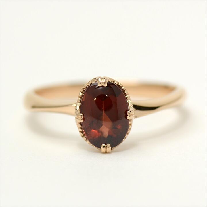 指輪 リング ガーネット drop ゴールド K18 レディース 18K 18金 : umu