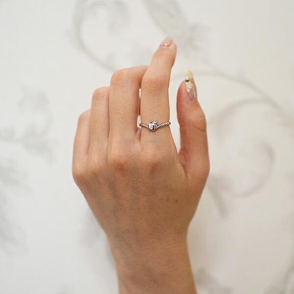 指輪 リング ブラウンダイヤモンド りんごモチーフ SV925 シルバー925