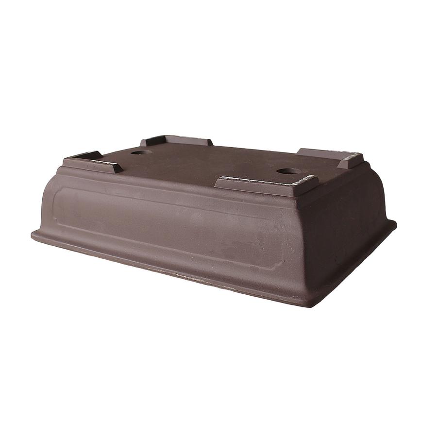 盆栽鉢 10号 長角マド入 う泥 四日市萬古焼 陶器 四角 浅型 大型 中型