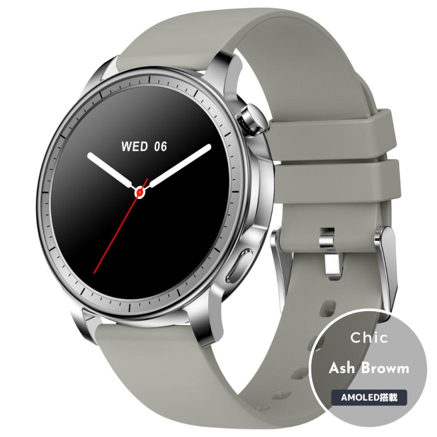 スマートウォッチ 商品リニューアル レディース AMOLED搭載 常時表示