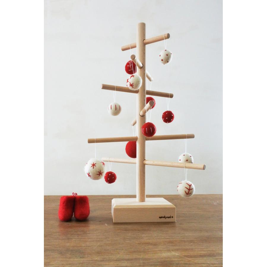 木製クリスマスツリー＋フェルトオーナメント undyed+アンダイドプラス