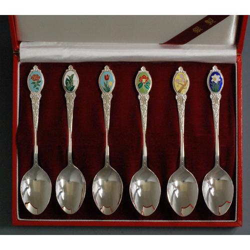 本七宝・誕生花スプーン6本入・銀製品・銀食器 : 銀食器・銀製器の老舗