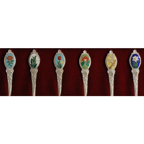 本七宝・誕生花スプーン6本入・銀製品・銀食器 : 銀食器・銀製器の老舗