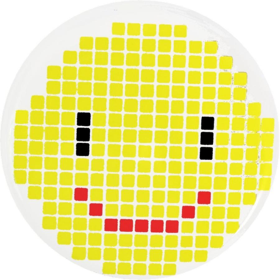 スマイル ニコちゃん ドット柄 缶バッジ （安全ピンタイプ直径38mm