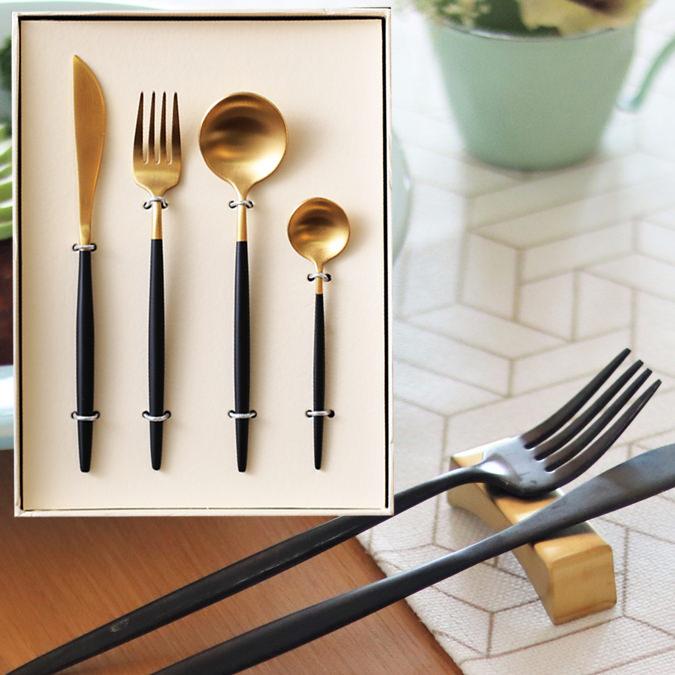 カトラリー 4点セット ギフト箱入り 高級ステンレス 18-10 Jubilee