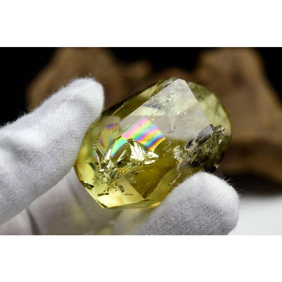 虹入り シトリン 不定形タンブル 黄水晶 ブラジル産 レインボー