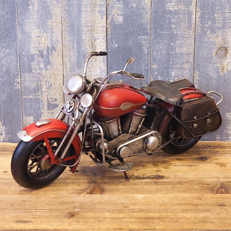 ミニカー ブリキ バイク 赤 レッド レトロ アンティーク おしゃれ 雑貨