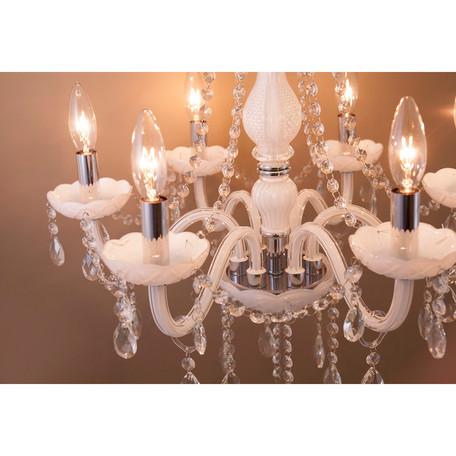 シャンデリア 白 ホワイト led対応 照明 おしゃれ ヨーロピアン 北欧