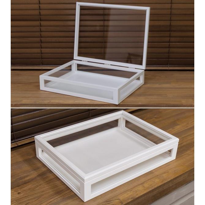 ガラスケース 木枠 フレーム 木製 コレクションケース 収納ボックス