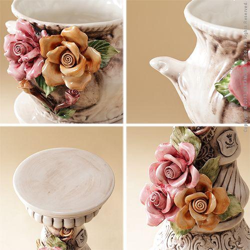 プランターラック コラムポット 陶器 スタンド ヨーロピアン 中世