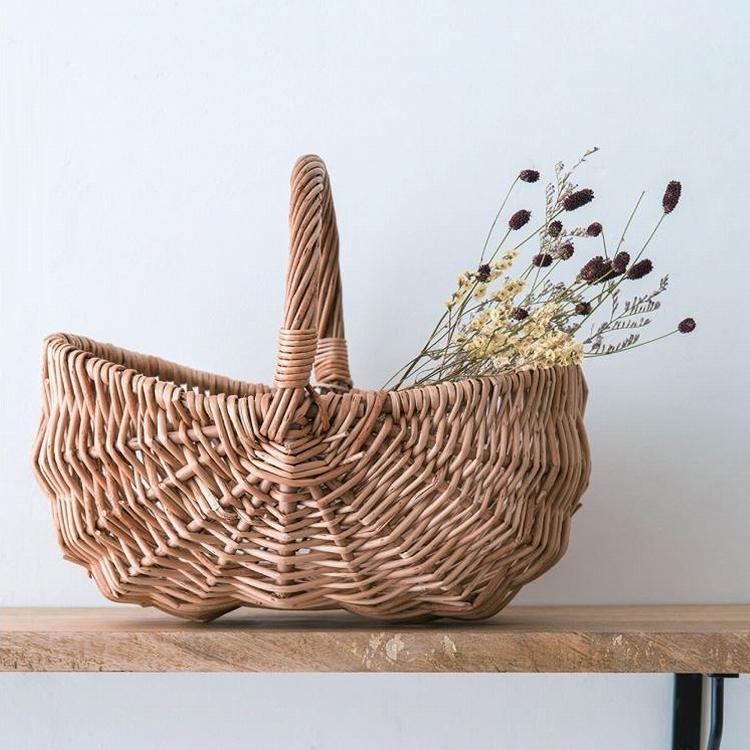 バスケット 編み カゴバッグ かごバッグ 茶色 柳 ナチュラル カゴ かご