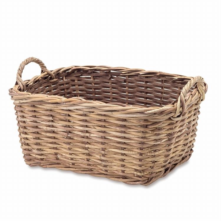 バスケット 収納 編み ラタン カゴ かご 茶色 系 スクエア 四角