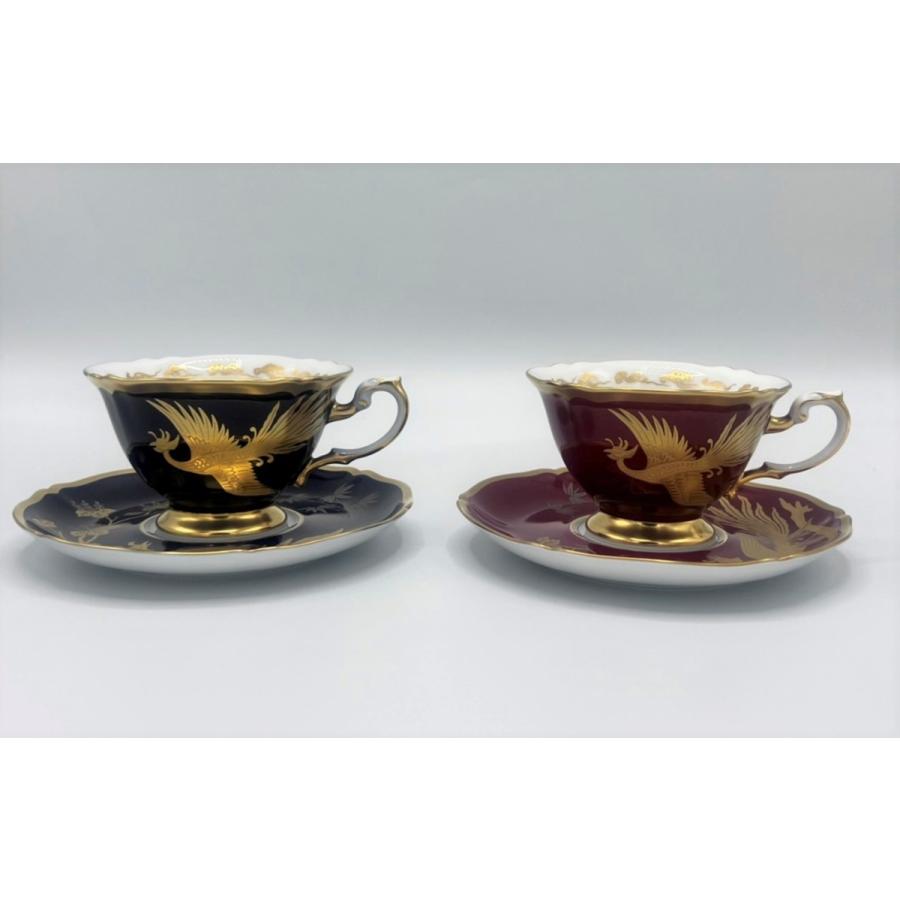 大倉陶園 金蝕鳳凰図瑠璃マロン碗皿 ペア碗皿 コーヒー碗皿 : うつわ館