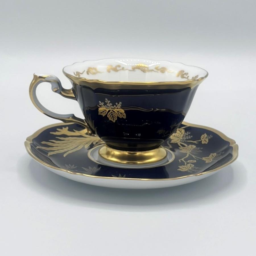 大倉陶園 金蝕鳳凰図瑠璃マロン碗皿 ペア碗皿 コーヒー碗皿 : うつわ館