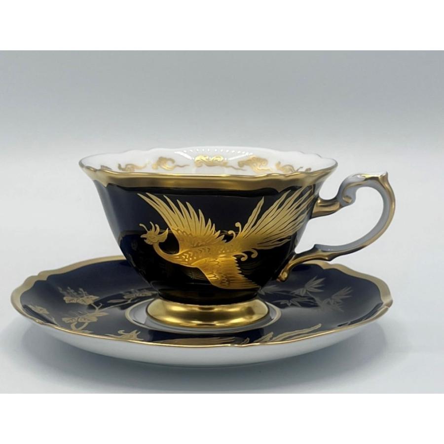 大倉陶園 金蝕鳳凰図瑠璃マロン碗皿 ペア碗皿 コーヒー碗皿 : うつわ館