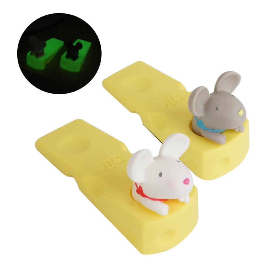 ドアストッパー 蓄光式 ねずみ 室内 玄関 ドア止め ドア 固定 玄関扉