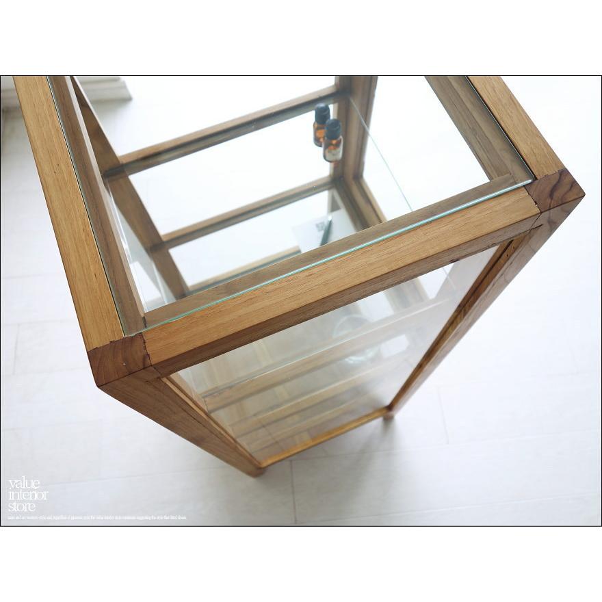 チーク無垢材 ガラスパンケースN ショーケース 店舗什器 新品