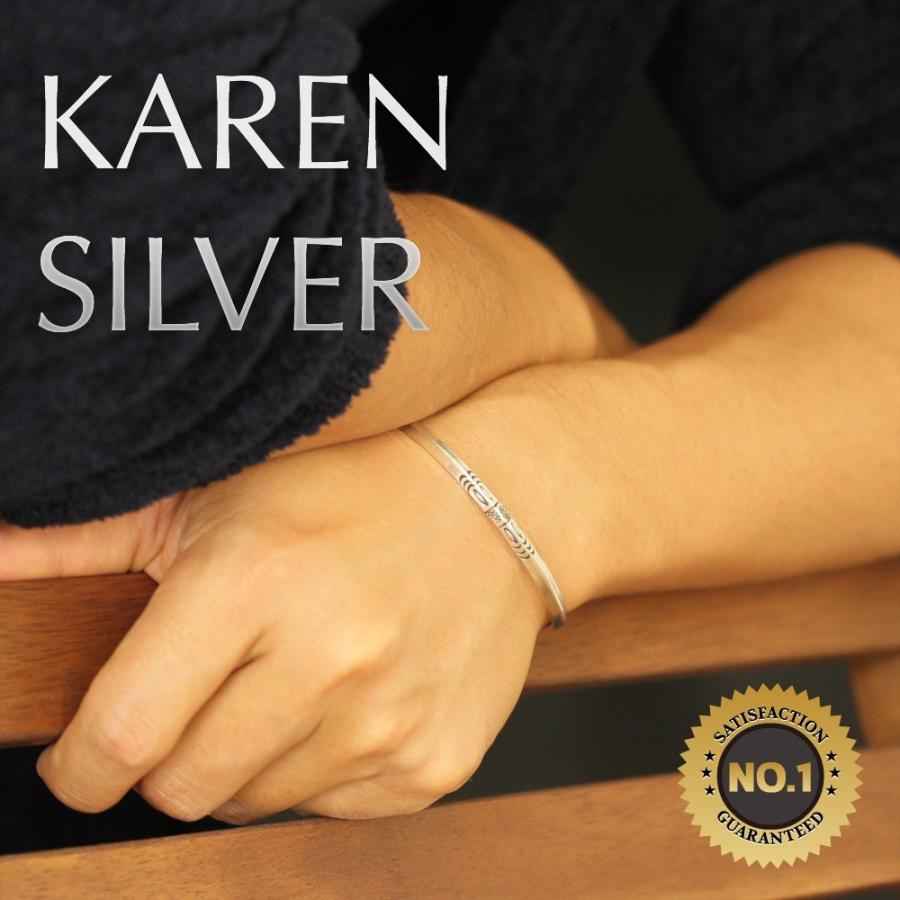 カレン シルバー ブレスレット シンプル バングル メンズ カレン族