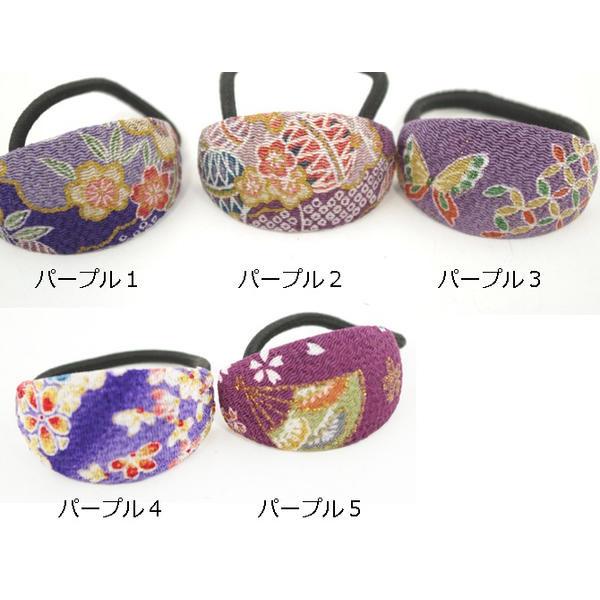 ヘアゴム 和柄 ちりめん オーバル 和風 和装 ヘアアクセサリー