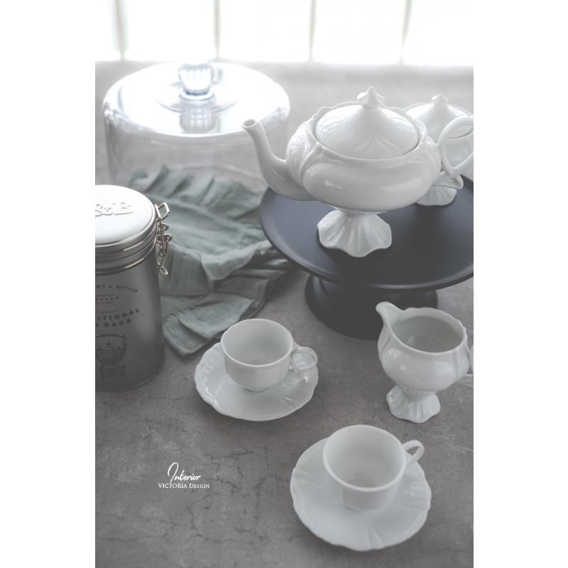 ポーセラーツ 白磁 ティーセット キャッスル (ティーポット、カップ