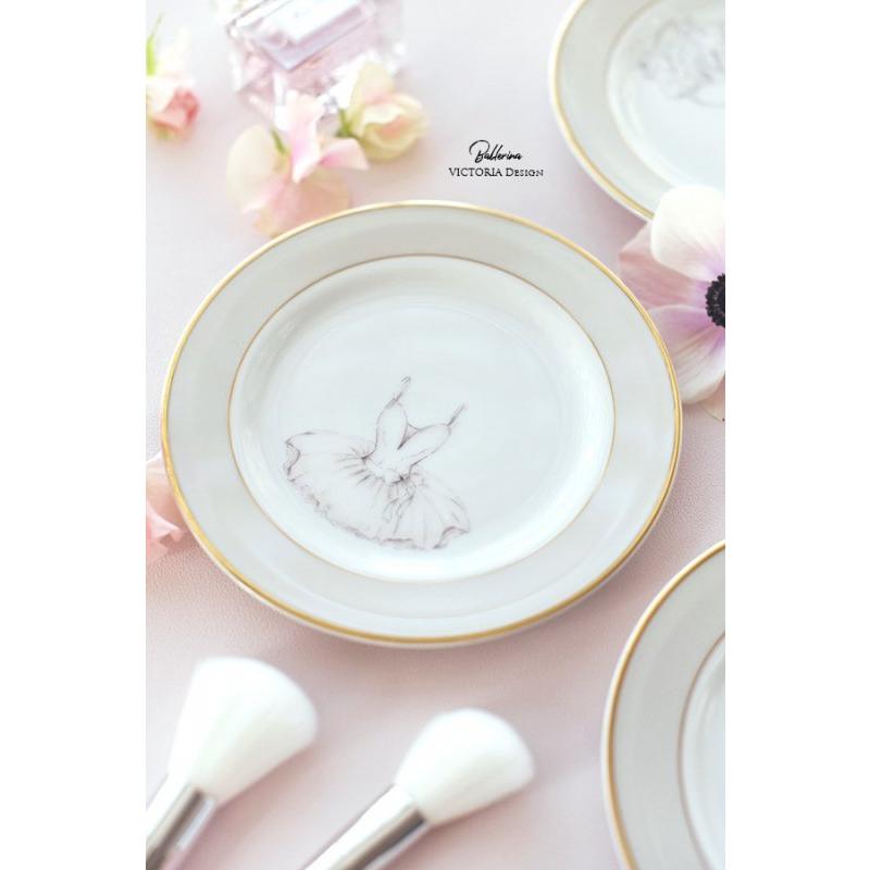 ポーセラーツ 白磁 食器 皿 キッチン用品 ゴールドライン リムプレート