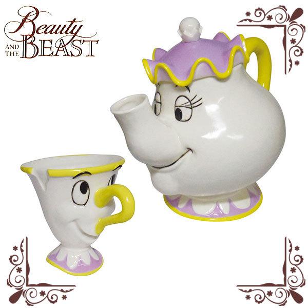 送料無料 美女と野獣のティーセット | ポット夫人 チップのマグカップ