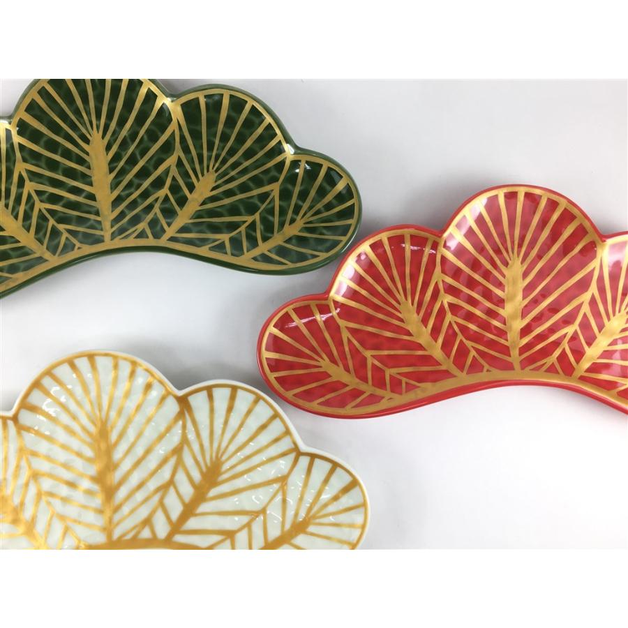 有田焼 幸楽窯 錦金松葉形 前菜皿 25cm お正月 食器 お祝い事 中皿 松