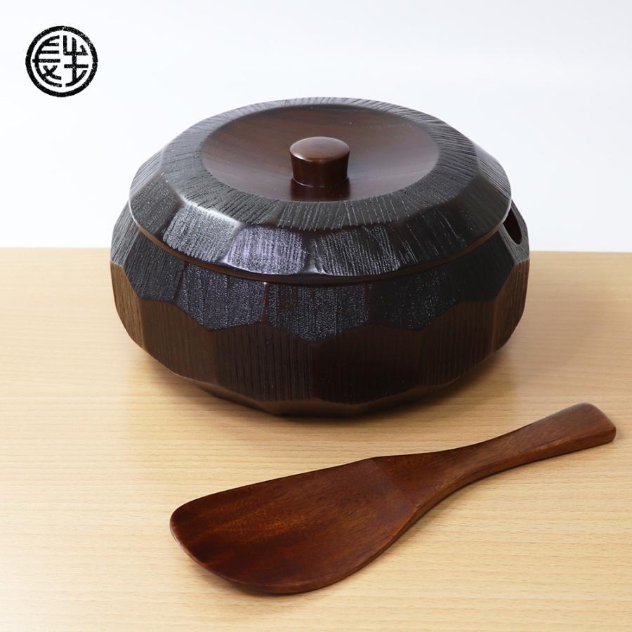 大阪長生堂 おひつ 木製 くりぬきおひつ 3〜4人用お櫃 約2合 めしびつ