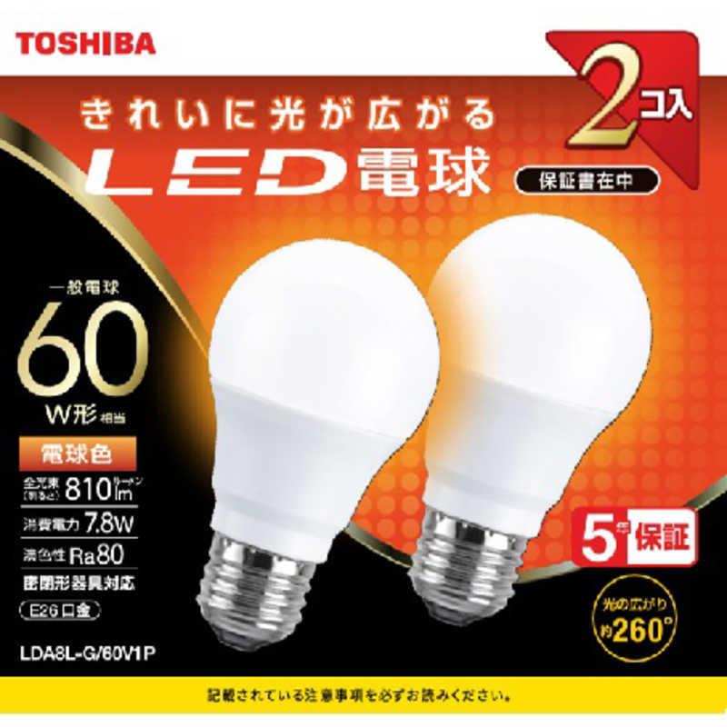 TOSHIBA（東芝） TOSHIBA LED電球 [E26/電球色/2個/60W相当/一般電球形