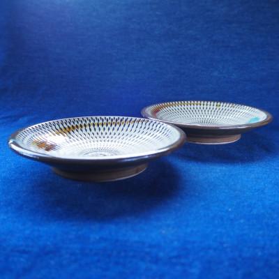 ふるさと納税 東峰村 小石原焼飛鉋打掛五寸皿2枚セット直径約15cm(金丸