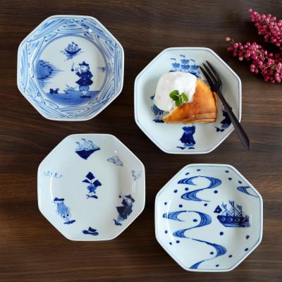 ふるさと納税 有田町 有田焼 しん窯青花 絵変りと深めの皿を楽しめる正