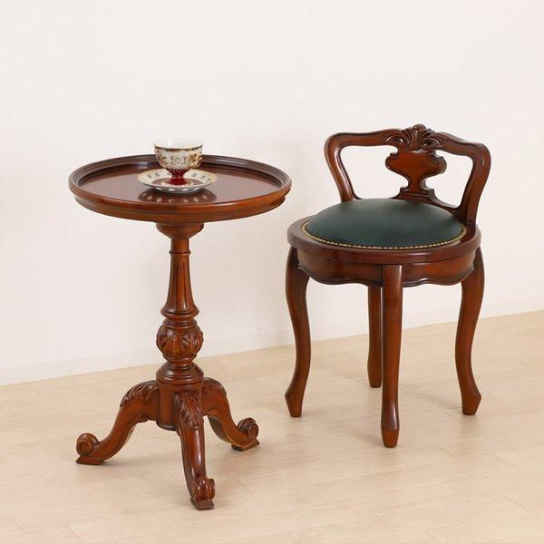 ラウンドテーブル ヴァーサ アンティーク調 豪華 高級感 木製 丸